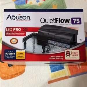 QuietFlow 75 LED Pro Aquarium Power Filter - Black